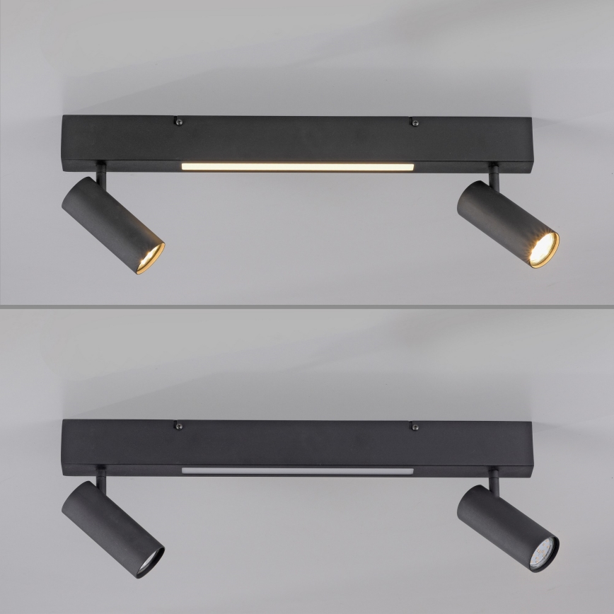 Schöner Wohnen 11793-18 - LED-spot DANTE 2xGU10/10W/230V + LED/7,2W zwart