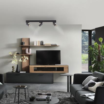 Schöner Wohnen 11794-18 - LED-spot DANTE 3xGU10/10W/230V + LED/14,4W zwart
