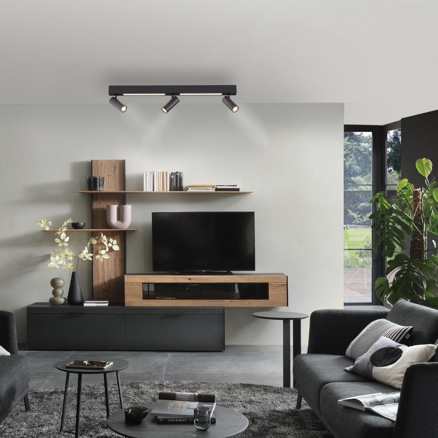 Schöner Wohnen 11794-18 - LED-spot DANTE 3xGU10/10W/230V + LED/14,4W zwart