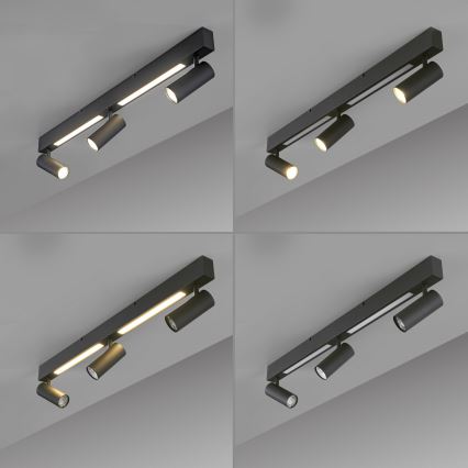 Schöner Wohnen 11794-18 - LED-spot DANTE 3xGU10/10W/230V + LED/14,4W zwart