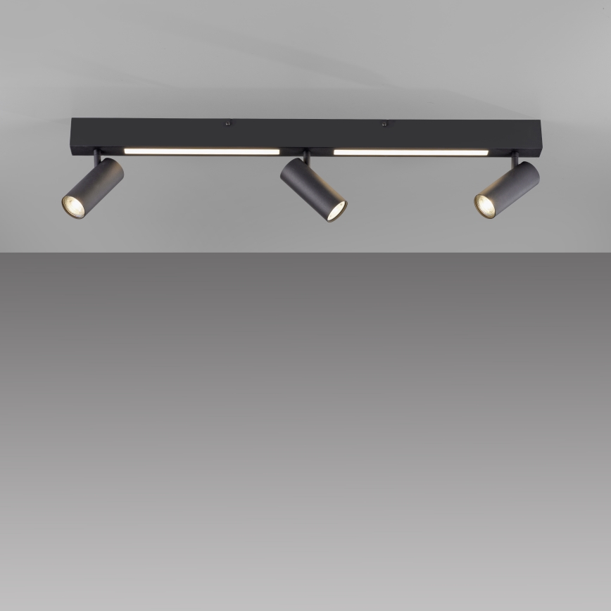 Schöner Wohnen 11794-18 - LED-spot DANTE 3xGU10/10W/230V + LED/14,4W zwart