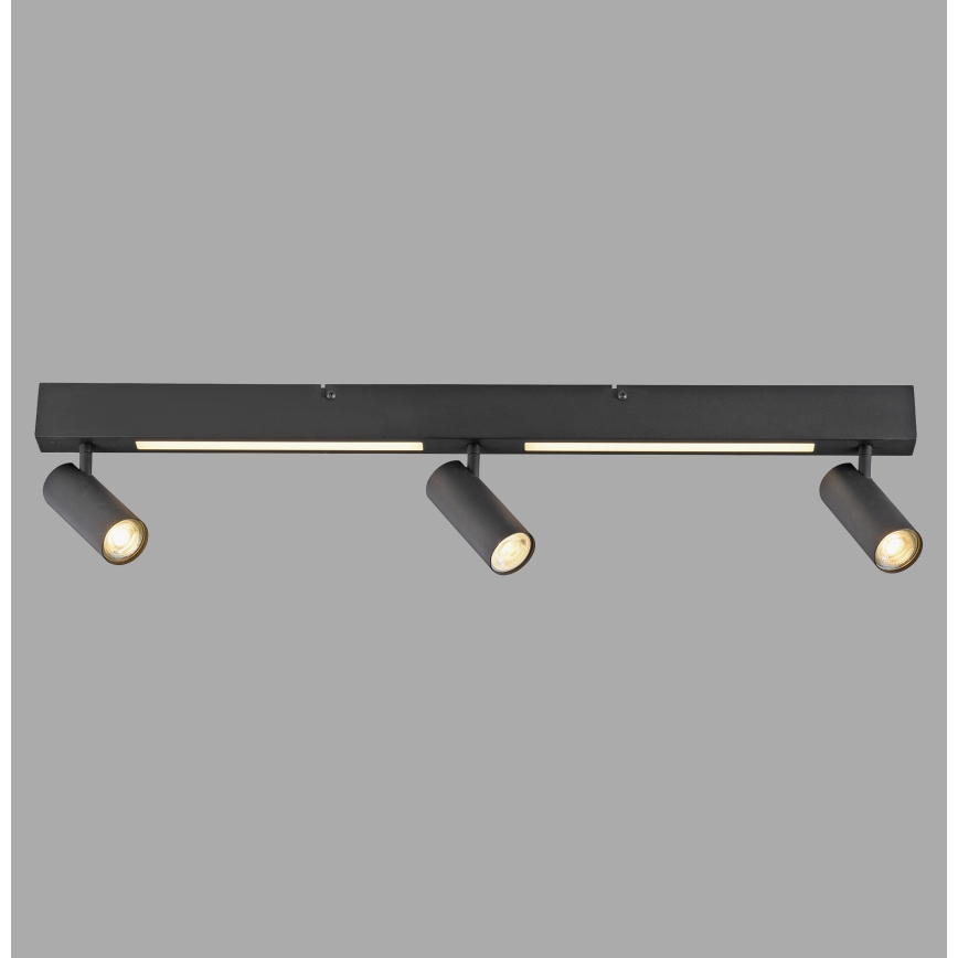 Schöner Wohnen 11794-18 - LED-spot DANTE 3xGU10/10W/230V + LED/14,4W zwart