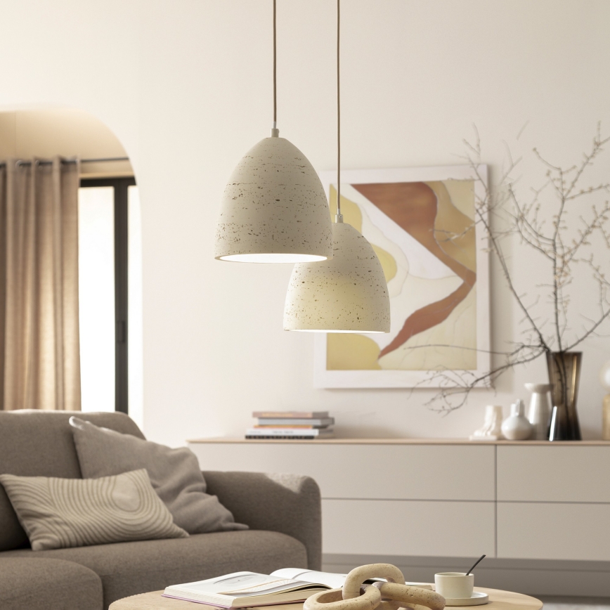 Schöner Wohnen 12540-42 - Hanglamp met kabelophanging TRAVENTA 1xE27/40W/230V Ø 21 cm beton
