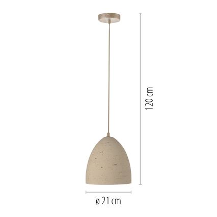 Schöner Wohnen 12540-42 - Hanglamp met kabelophanging TRAVENTA 1xE27/40W/230V Ø 21 cm beton