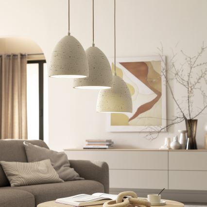 Schöner Wohnen 12541-42 - Hanglamp aan kabel TRAVENTA 3xE27/40W/230V beton