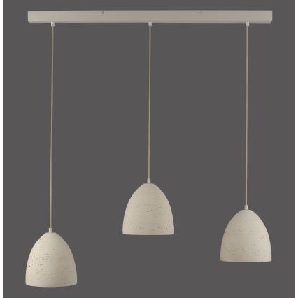 Schöner Wohnen 12541-42 - Hanglamp aan kabel TRAVENTA 3xE27/40W/230V beton