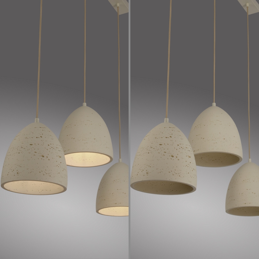 Schöner Wohnen 12541-42 - Hanglamp aan kabel TRAVENTA 3xE27/40W/230V beton