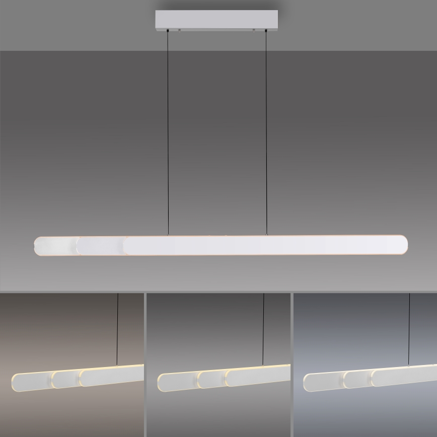 Schöner Wohnen 12577-16 - LED-dimbare hanglamp aan kabel ADRIANA ROUND 2xLED/24W/230V 2700/3000/3500/4000/5000K 160 cm wit