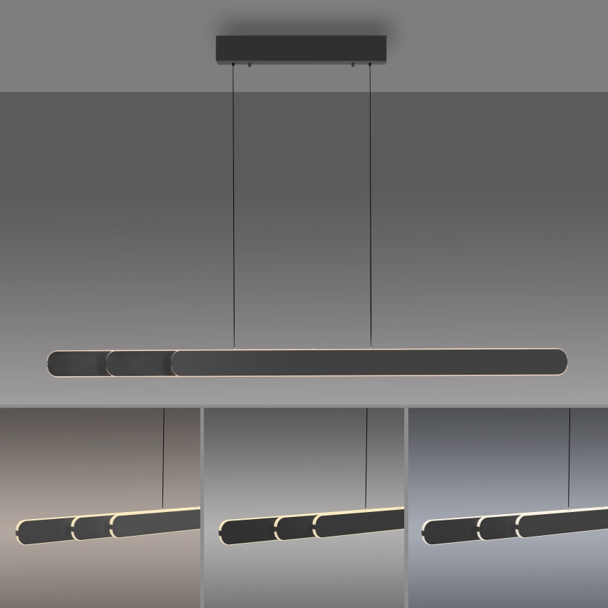 Schöner Wohnen 12577-18 - LED-dimbare hanglamp aan kabel ADRIANA ROUND 2xLED/24W/230V 2700/3000/3500/4000/5000K 160 cm zwart