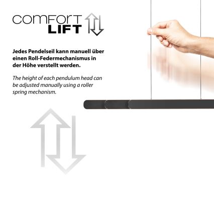 Schöner Wohnen 12577-18 - LED-dimbare hanglamp aan kabel ADRIANA ROUND 2xLED/24W/230V 2700/3000/3500/4000/5000K 160 cm zwart