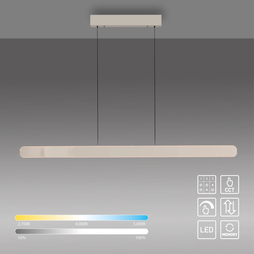 Schöner Wohnen 12577-39 - Dimbare LED-hanglamp met kabel ADRIANA ROUND 2xLED/24W/230V 2700/3000/3500/4000/5000K grijs