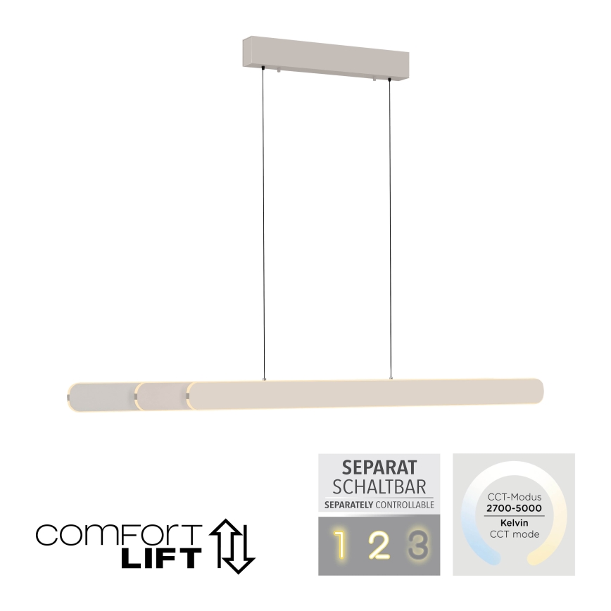 Schöner Wohnen 12577-39 - Dimbare LED-hanglamp met kabel ADRIANA ROUND 2xLED/24W/230V 2700/3000/3500/4000/5000K grijs