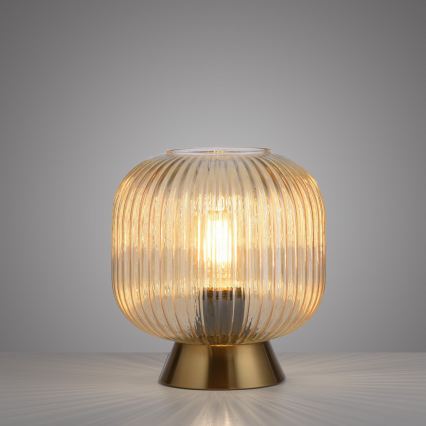 Schöner Wohnen 13573-27 - Tafellamp NAMI 1xE27/25W/230V goud/beige/rookkleurig