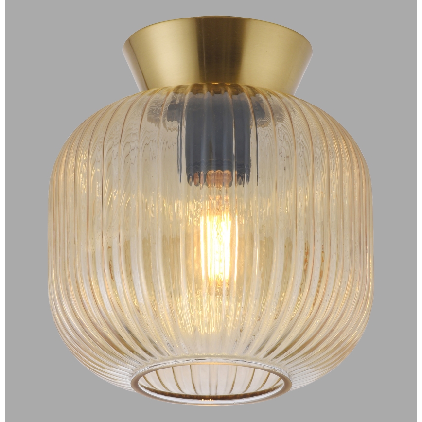 Schöner Wohnen 13574-27 - Plafondlamp NAMI 1xE27/25W/230V Ø 20 cm goudkleurig/beige/gerookt