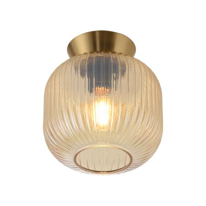 Schöner Wohnen 13574-27 - Plafondlamp NAMI 1xE27/25W/230V Ø 20 cm goudkleurig/beige/gerookt