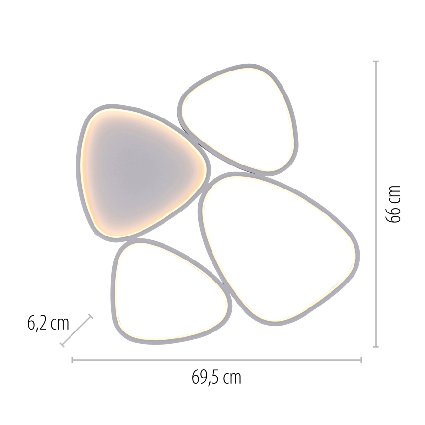 Schöner Wohnen 14038-16 - dimbare LED-plafondlamp PEBBLES LED/35,5W/230V wit