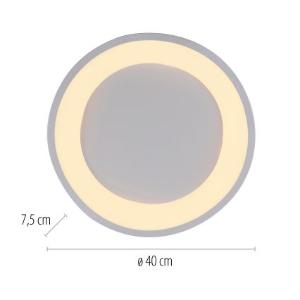 Schöner Wohnen 14233-16 - dimbare LED-plafondlamp MONTA LED/21W/230V Ø 40 cm wit