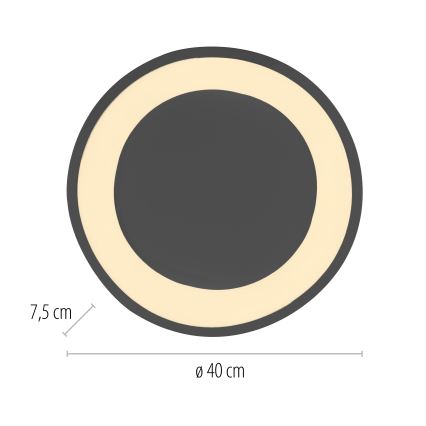 Schöner Wohnen 14233-18 - Dimbare LED-plafondlamp MONTA LED/21W/230V Ø 40 cm zwart