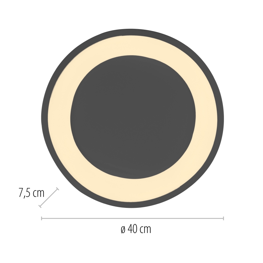 Schöner Wohnen 14233-18 - Dimbare LED-plafondlamp MONTA LED/21W/230V Ø 40 cm zwart