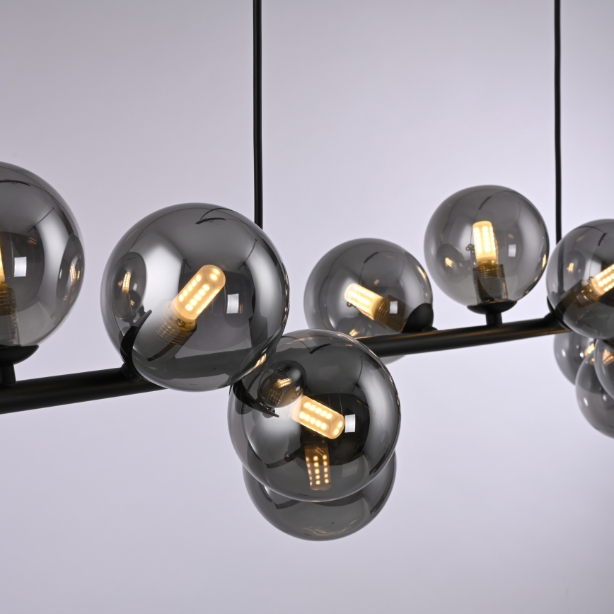 Schöner Wohnen 14504-18 - LED-kroonluchter aan kabel DUBAI 13xG9/3W/230V zwart/rookglas