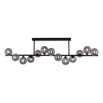 Schöner Wohnen 14505-18 - LED-kroonluchter aan stang DUBAI 13xG9/3W/230V zwart/gerookt glas