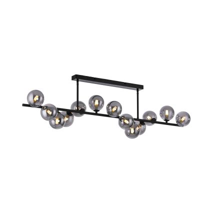Schöner Wohnen 14505-18 - LED-kroonluchter aan stang DUBAI 13xG9/3W/230V zwart/gerookt glas