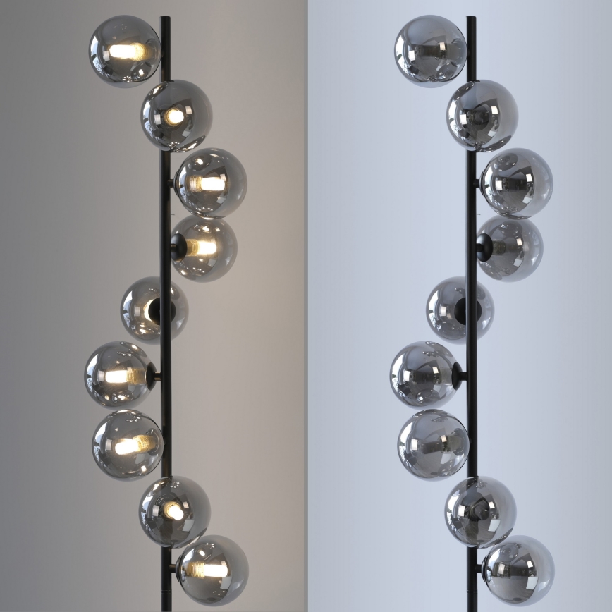 Schöner Wohnen 14506-18 - LED vloerlamp DUBAI 9xG9/3W/230V zwart/gerookt glas