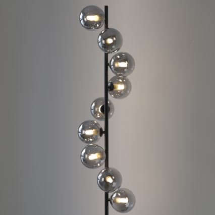 Schöner Wohnen 14506-18 - LED vloerlamp DUBAI 9xG9/3W/230V zwart/gerookt glas