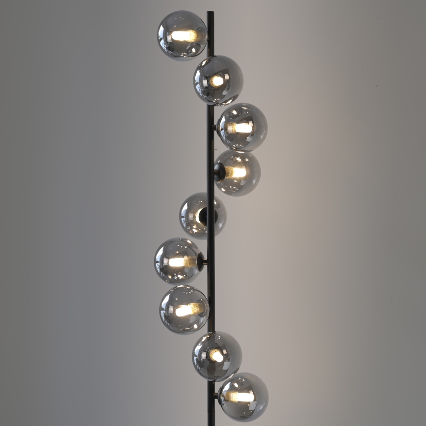 Schöner Wohnen 14506-18 - LED vloerlamp DUBAI 9xG9/3W/230V zwart/gerookt glas