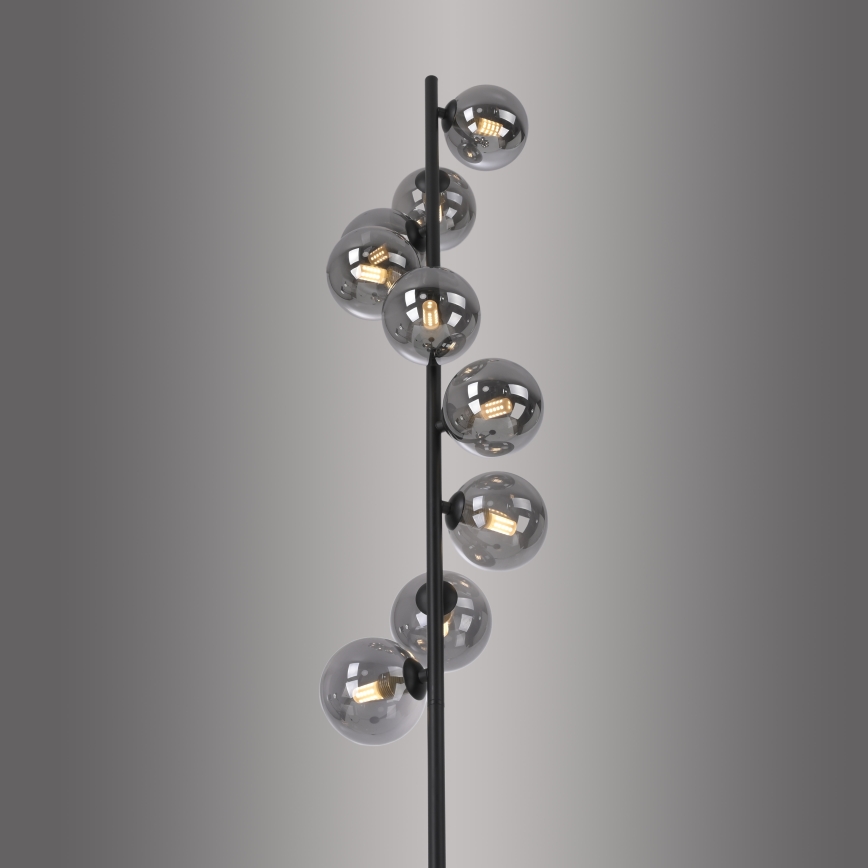 Schöner Wohnen 14506-18 - LED vloerlamp DUBAI 9xG9/3W/230V zwart/gerookt glas