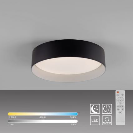 Schöner Wohnen 14593-18 - LED-dimbare plafondlamp TAVOLI LED/10W/230V 2700-6500K Ø 28,5 cm zwart + afstandsbediening