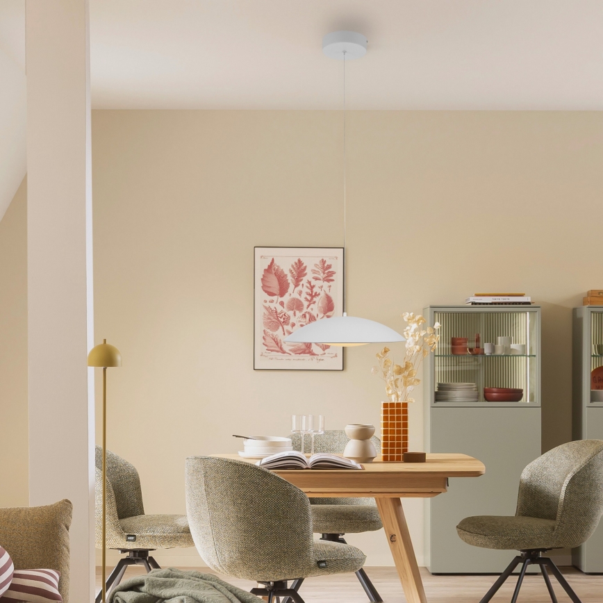 Schöner Wohnen 14606-16 - Dimbare LED-hanglamp aan snoer LENTE LED/17W/230V Ø 40 cm wit