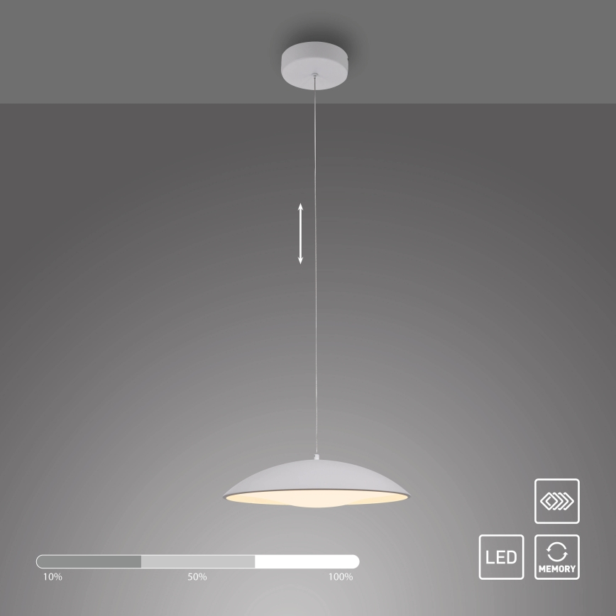 Schöner Wohnen 14606-16 - Dimbare LED-hanglamp aan snoer LENTE LED/17W/230V Ø 40 cm wit
