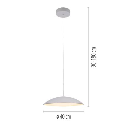 Schöner Wohnen 14606-16 - Dimbare LED-hanglamp aan snoer LENTE LED/17W/230V Ø 40 cm wit