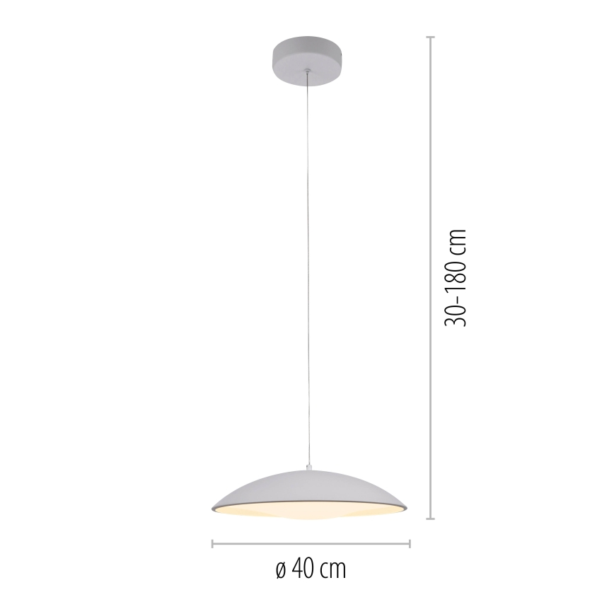 Schöner Wohnen 14606-16 - Dimbare LED-hanglamp aan snoer LENTE LED/17W/230V Ø 40 cm wit