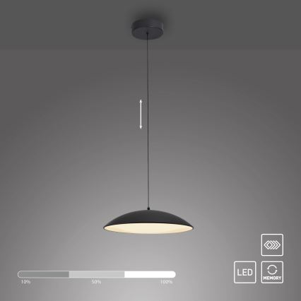 Schöner Wohnen 14606-18 - Dimbare LED-hanglamp aan kabel LENTE LED/17W/230V Ø 40 cm zwart