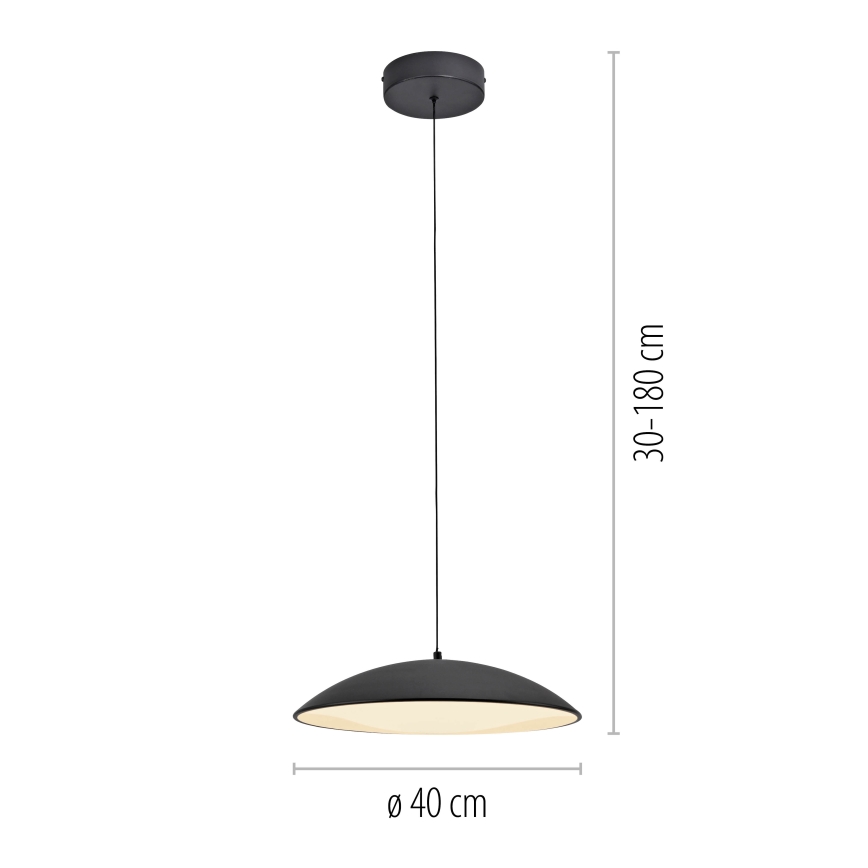 Schöner Wohnen 14606-18 - Dimbare LED-hanglamp aan kabel LENTE LED/17W/230V Ø 40 cm zwart