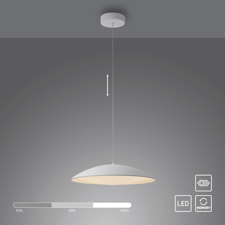 Schöner Wohnen 14607-16 - Dimbare LED-hanglamp aan kabel LENTE LED/23W/230V Ø 50 cm wit
