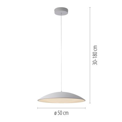 Schöner Wohnen 14607-16 - Dimbare LED-hanglamp aan kabel LENTE LED/23W/230V Ø 50 cm wit