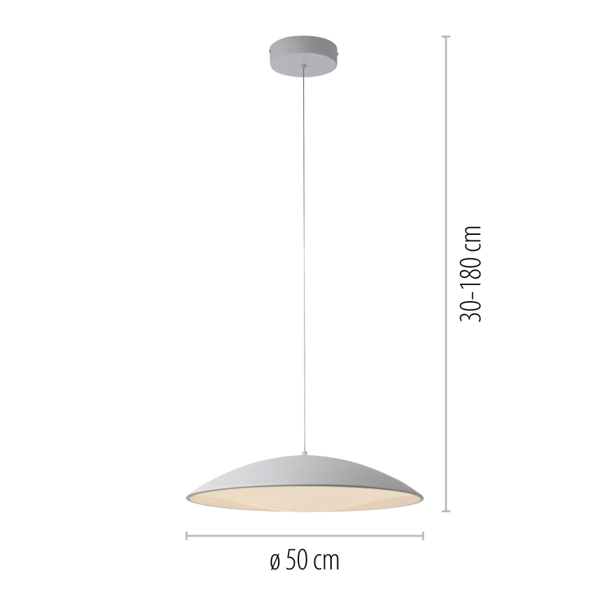 Schöner Wohnen 14607-16 - Dimbare LED-hanglamp aan kabel LENTE LED/23W/230V Ø 50 cm wit