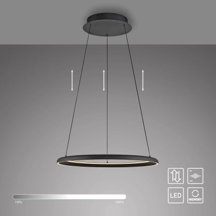 Schöner Wohnen 15570-18 - Dimbare LED-pendellamp aan kabel QUILLO LED/36W/230V Ø 60 cm zwart