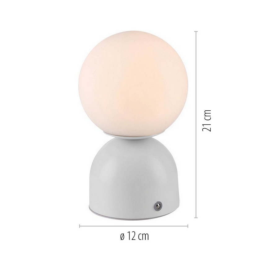 Schöner Wohnen 19218-16 - LED dimbare raakgevoelige oplaadbare tafellamp RUDI LED/1,2W/5V 3000-6000K 1200 mAh wit