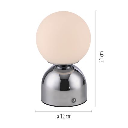 Schöner Wohnen 19218-17 - Dimbare oplaadbare tafellamp RUDI met aanraakbediening LED/1,2W/5V 3000-6000K 1200 mAh glanzend chroom