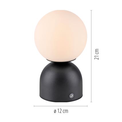 Schöner Wohnen 19218-18 - LED dimbare touch-oplaadbare tafellamp RUDI LED/1,2W/5V 3000-6000K 1200 mAh zwart