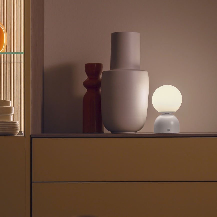 Schöner Wohnen 19218-39 - LED-dimbare tafellamp met aanraakbediening en oplaadbare accu RUDI LED/1,2W/5V 3000-6000K 1200 mAh grijs