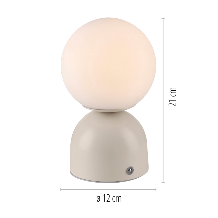 Schöner Wohnen 19218-39 - LED-dimbare tafellamp met aanraakbediening en oplaadbare accu RUDI LED/1,2W/5V 3000-6000K 1200 mAh grijs