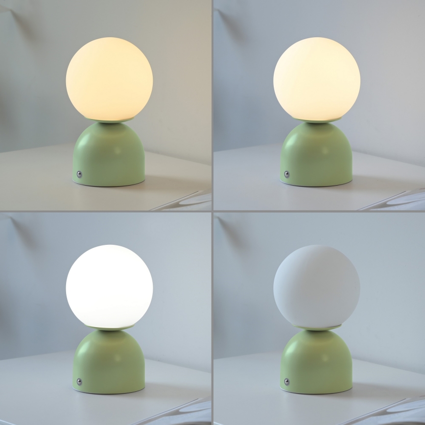 Schöner Wohnen 19218-43 - LED dimbare aanraak-oplaadbare tafellamp RUDI LED/1,2W/5V 3000-6000K 1200 mAh groen