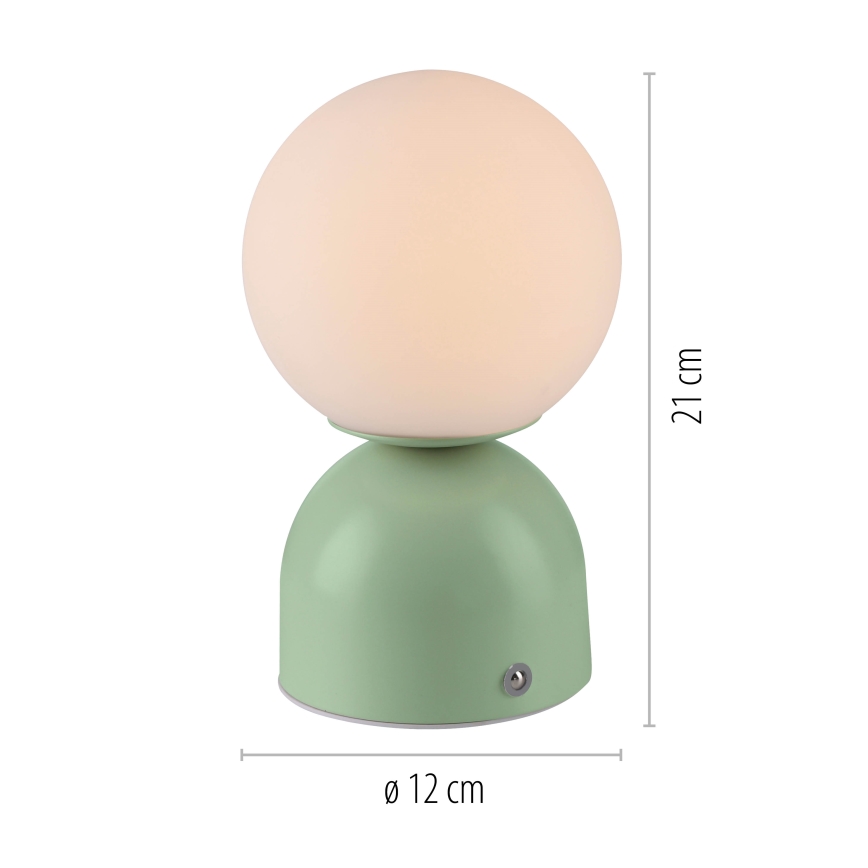 Schöner Wohnen 19218-43 - LED dimbare aanraak-oplaadbare tafellamp RUDI LED/1,2W/5V 3000-6000K 1200 mAh groen