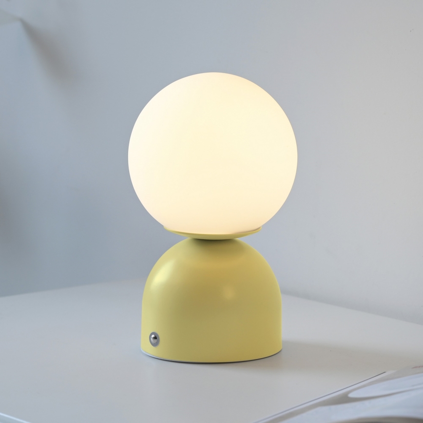 Schöner Wohnen 19218-81 - LED dimbare aanraak- en oplaadbare tafellamp RUDI LED/1,2W/5V 3000-6000K 1200 mAh geel