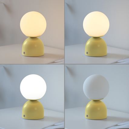 Schöner Wohnen 19218-81 - LED dimbare aanraak- en oplaadbare tafellamp RUDI LED/1,2W/5V 3000-6000K 1200 mAh geel
